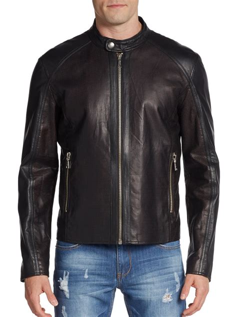 versace jeans perforated leather jacket|Versace Jeans couture jacket men's.